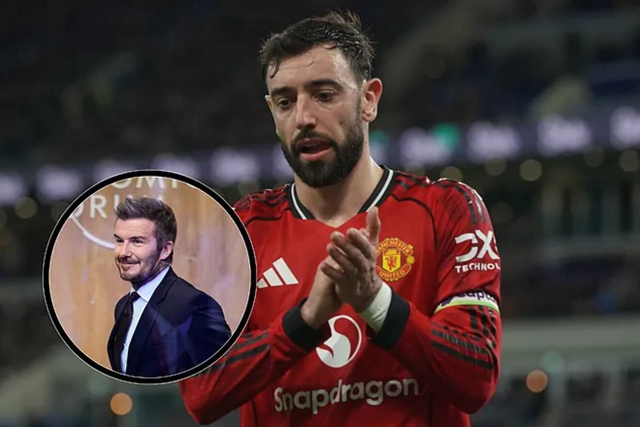 David Beckham responds with blunt five-word message after Bruno Fernandes broke his record